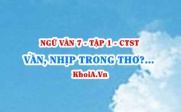 Vần, nhịp và vai trò của vần, nhịp trong thơ là gì? Ví dụ? Ngữ Văn lớp 7